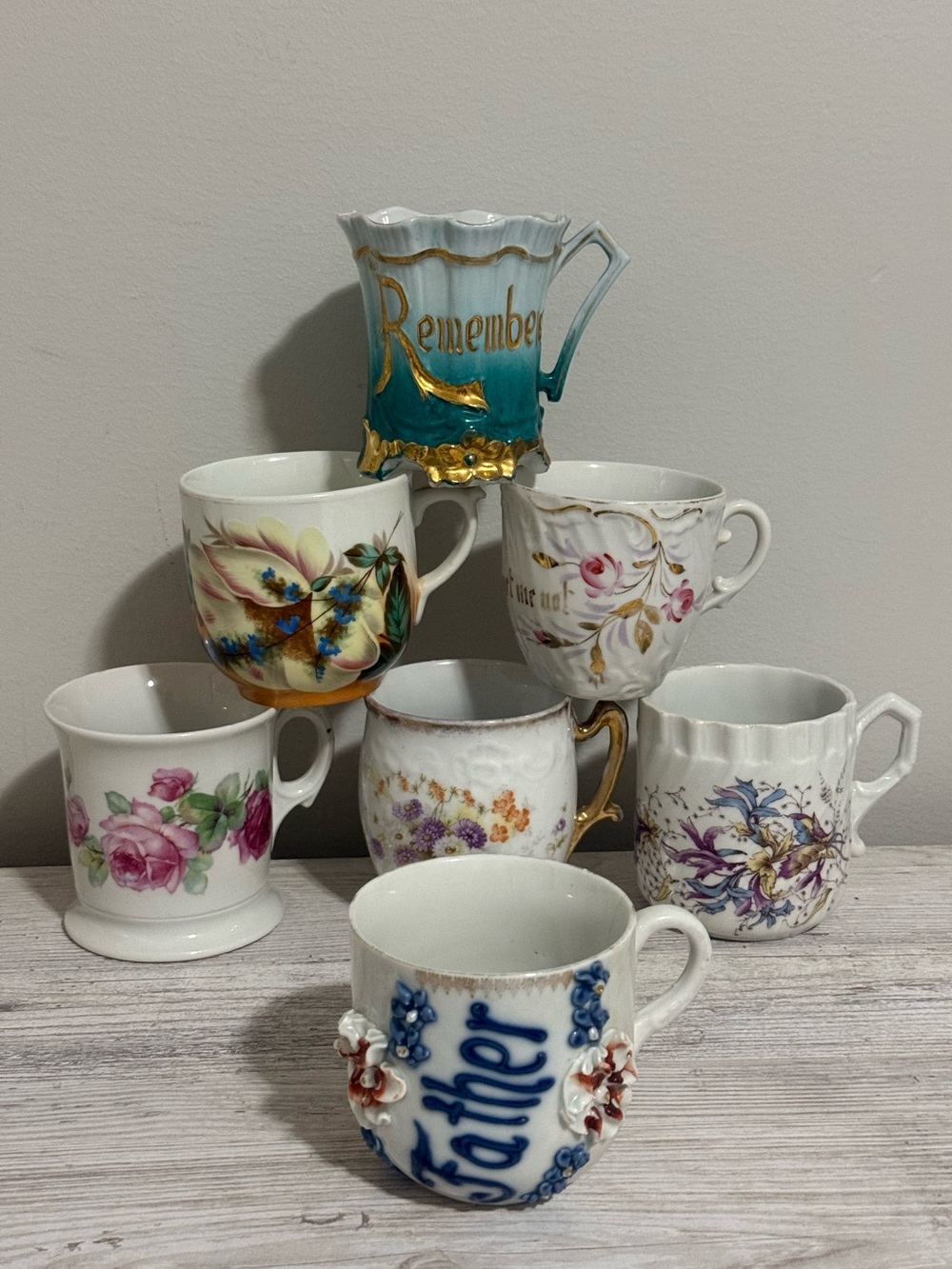 Vintage & Antique Porcelain Mug Collection - Lot of 7